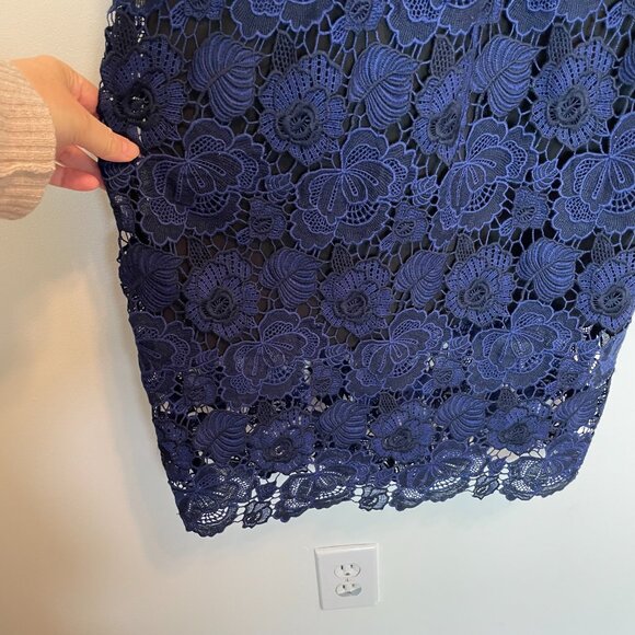 KATE SPADE Bicolor Lace Floral Sheath Midi Knee Length Dress \\ 0 - Picture 5 of 9